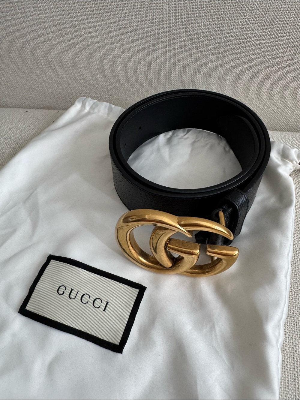 Gucci GG Marmont Wide Leather Belt (Size 70)